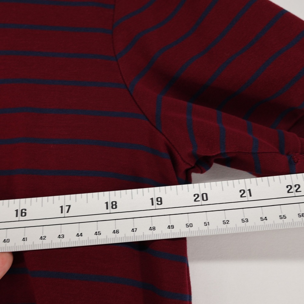 Polo Ralph Lauren Mens Small Pima Soft Touch Burgundy Navy Striped Polo Shirt - Picture 6 of 6